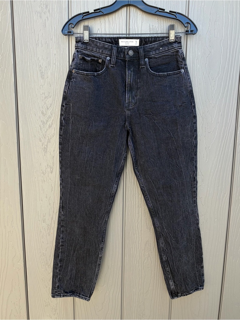 Abercrombie & Fitch The Mom High Rise Jeans Curve Love Womens 26/2 Faded Black